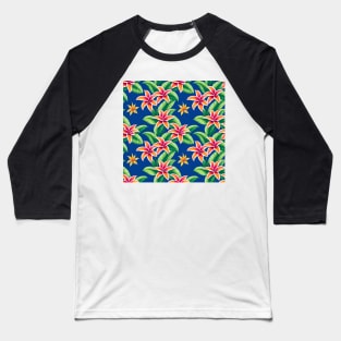 Paradise Blooms: Tropical Floral Elegance Baseball T-Shirt